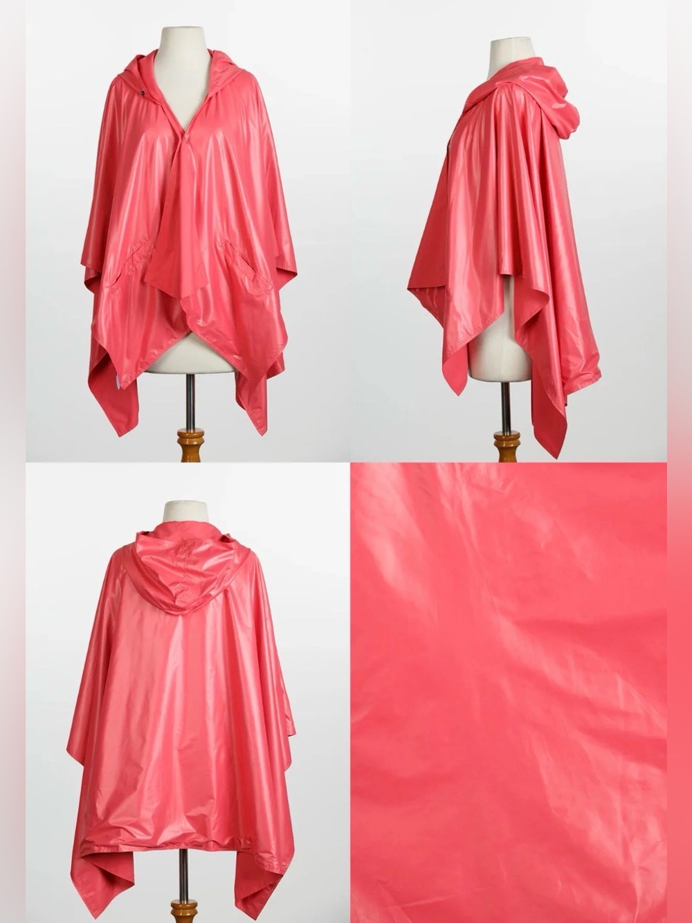 Pink rainraps Woman's Rain Wrap Jacket water proof hooded rain poncho with bag